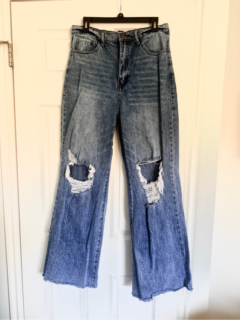 Vibrant M.I.U Distressed Wide Leg Jeans Size 13 / 30